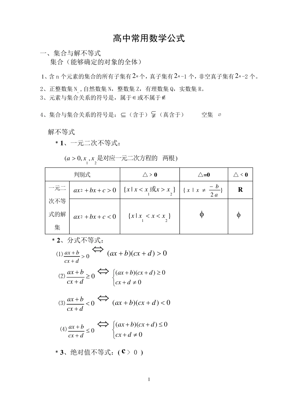 职高数学常用公式_第1页
