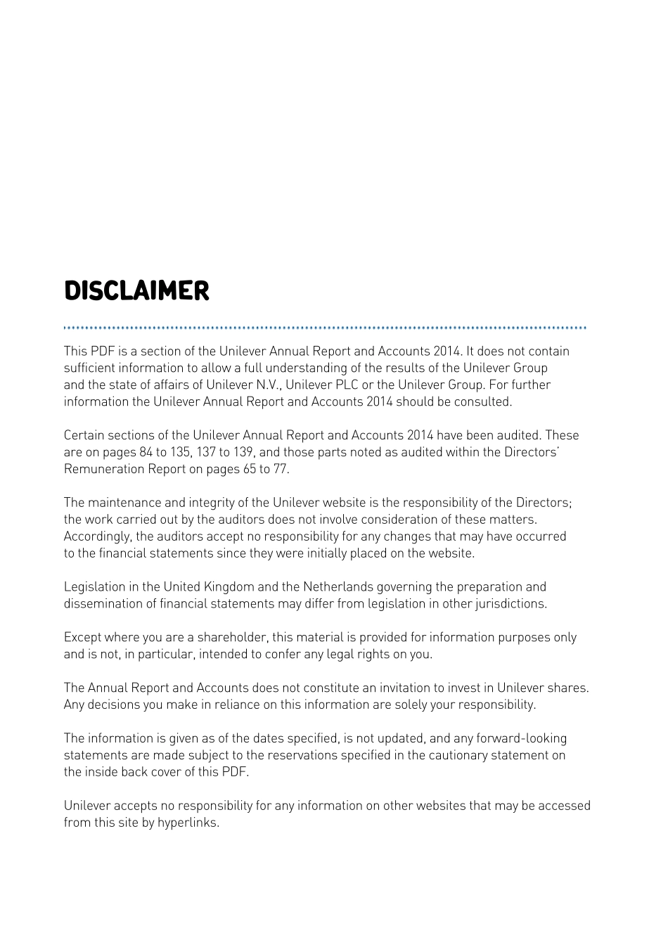 联合利华2014年报2014annualreport_第1页