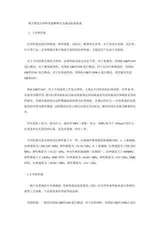 聚合物复合材料性能及测试标准