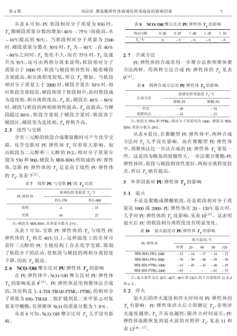 聚氨酯弹性体玻璃化转变温度的影响因素_第3页