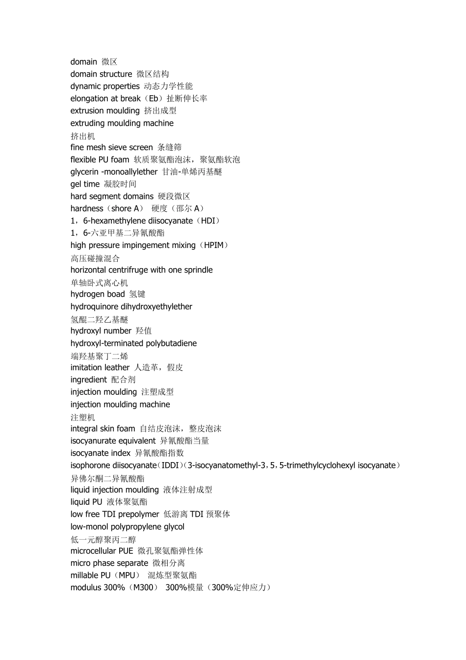 聚氨酯材料常用英文单词_第2页