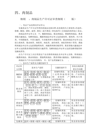 肉制品生产许可证实施细则