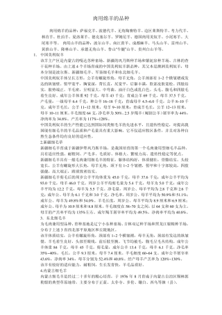 肉用绵羊的品种