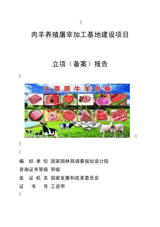肉羊屠宰包装加工项目申报1