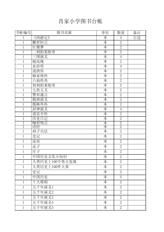 肖家小学图书台帐