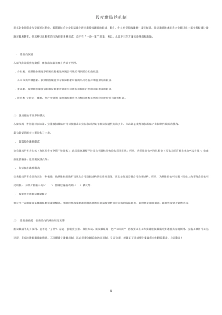 股权激励方案参考