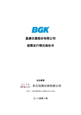 股票发行情况报告书模板