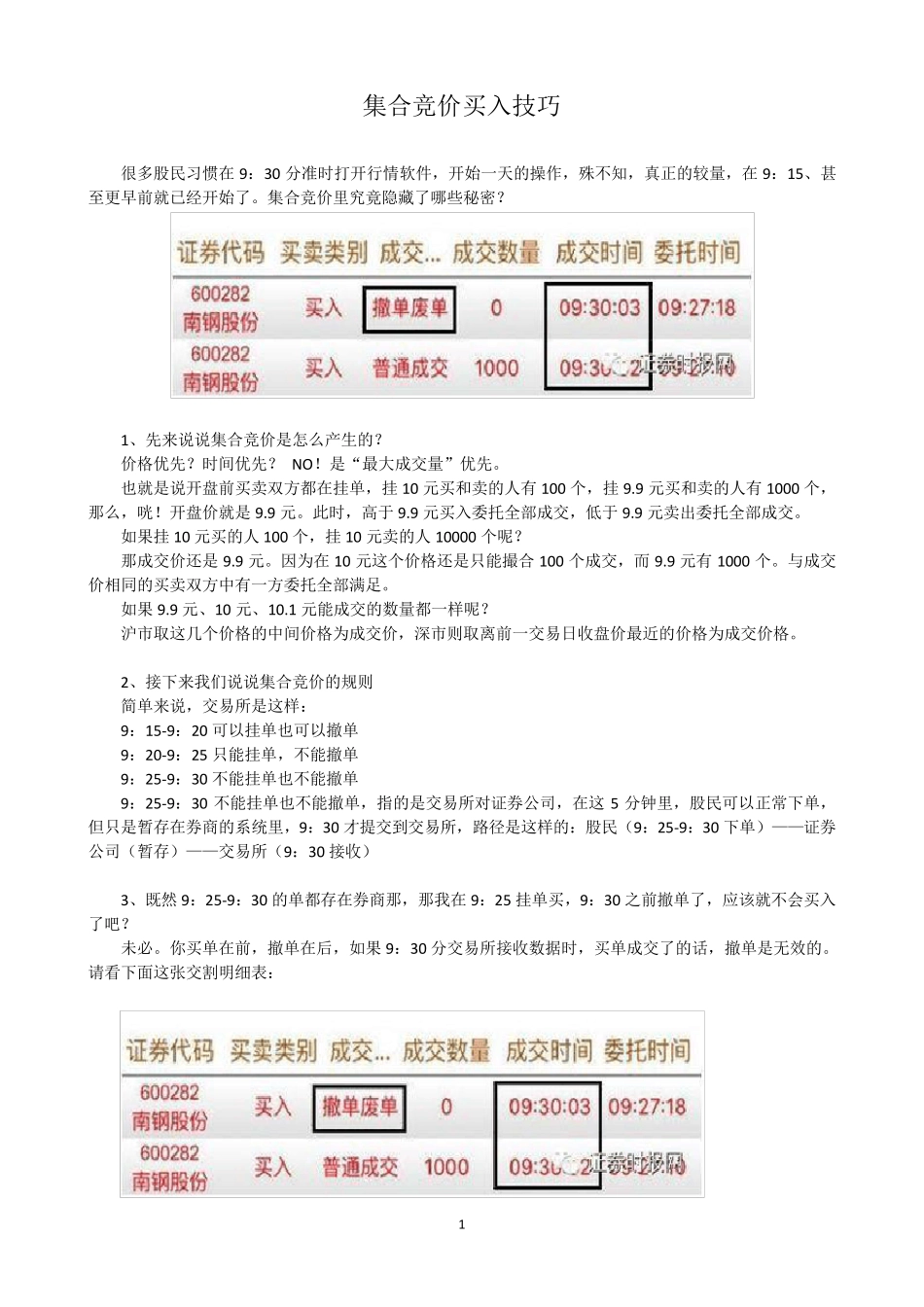 股票集合竞价买入技巧_第1页