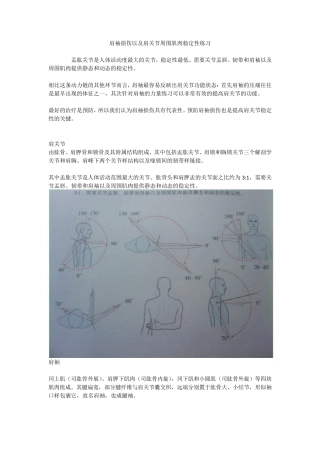 肩袖损伤及肩关节周围肌肉稳定性练习
