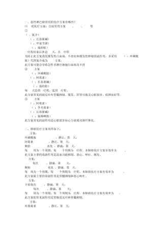 肺癌化疗方案有哪些