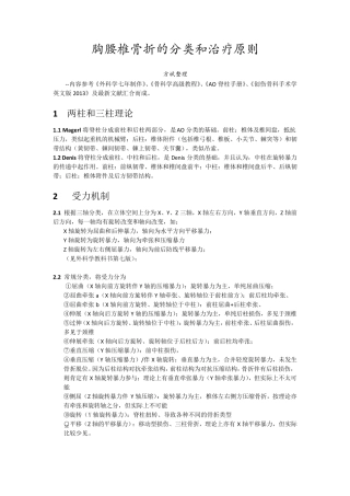 胸腰椎骨折的分类和治疗