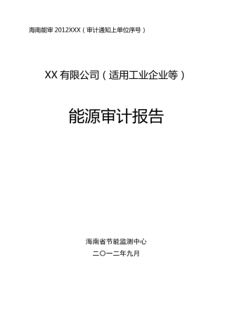 能源审计报告范例