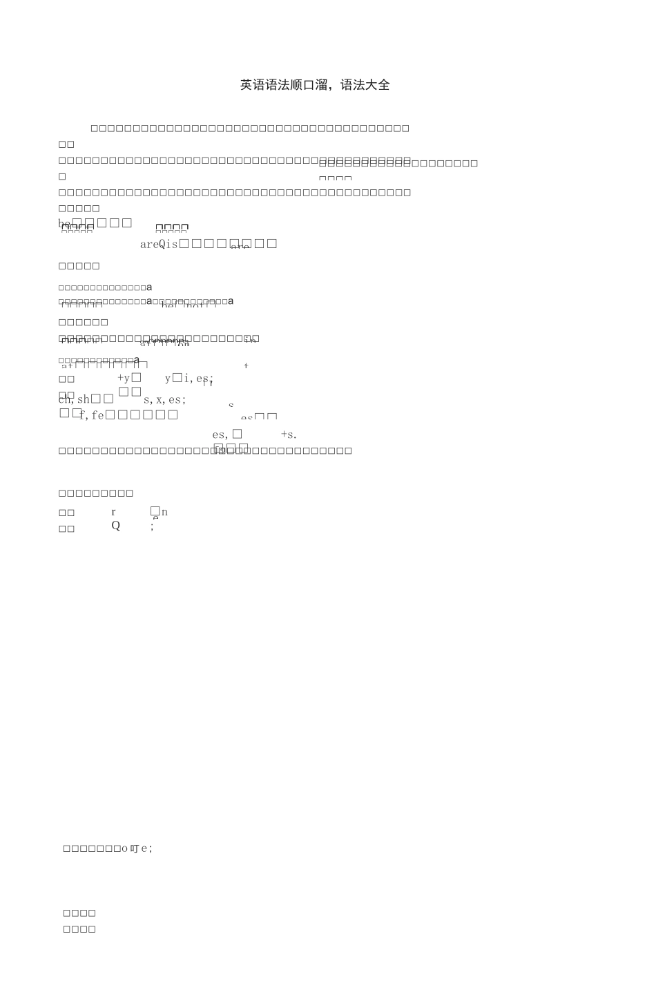 英语语法顺口溜,语法大全_第1页