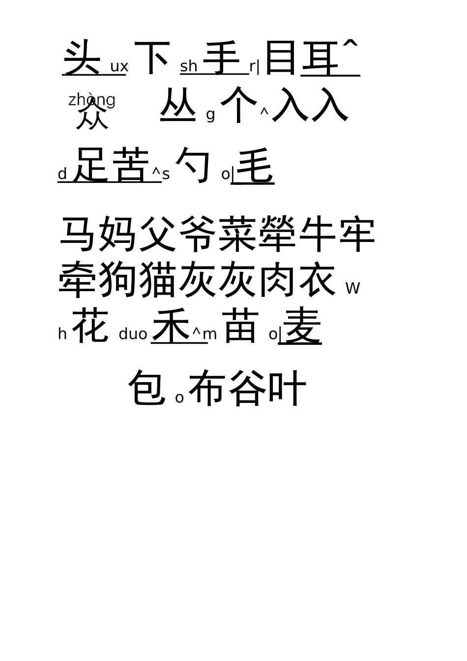 幼儿识字大全1000个常用汉字(带注音)_第3页