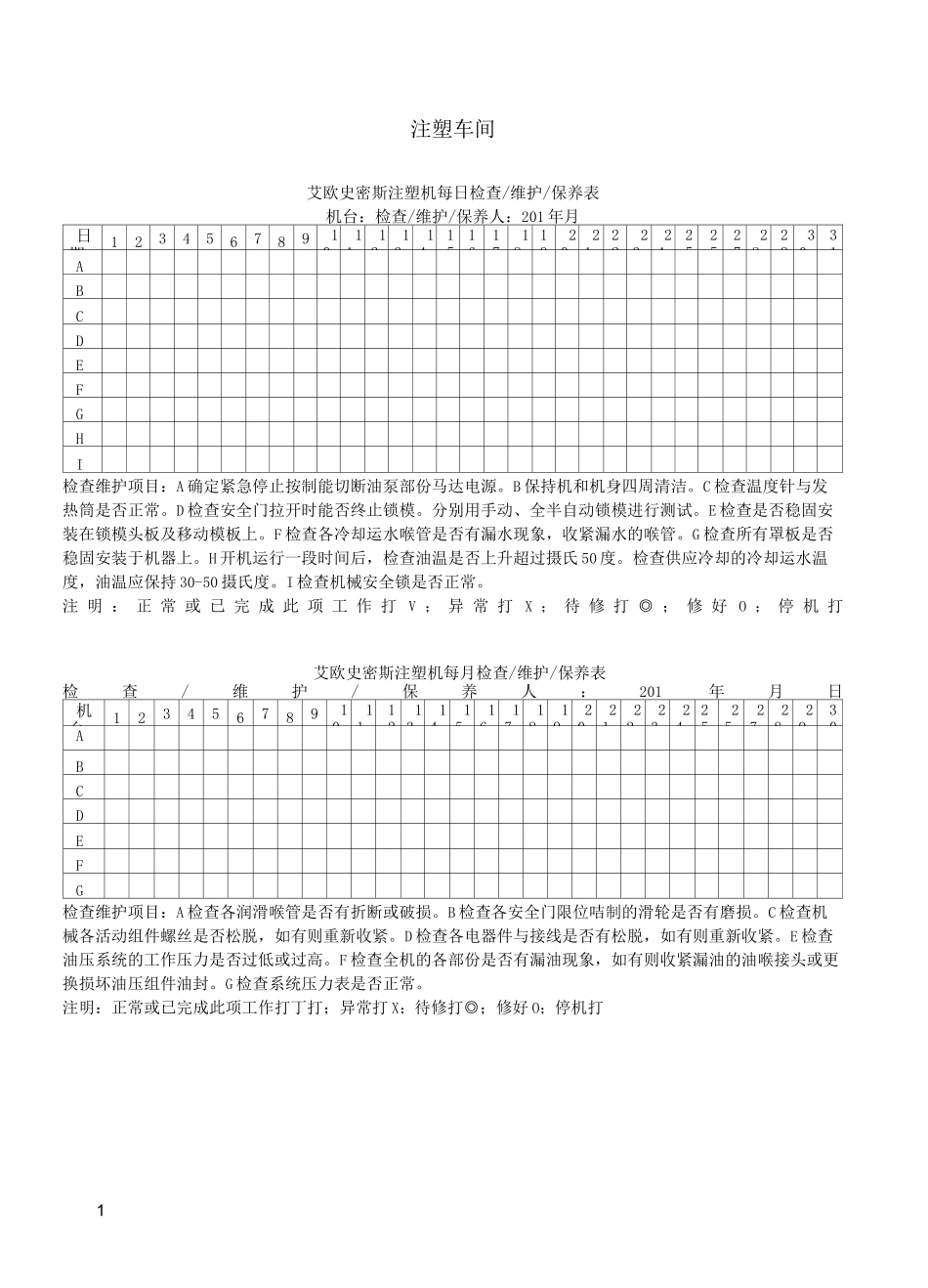 注塑设备点检表_第1页