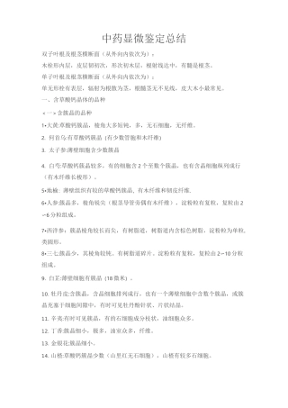 中药显微鉴定总结