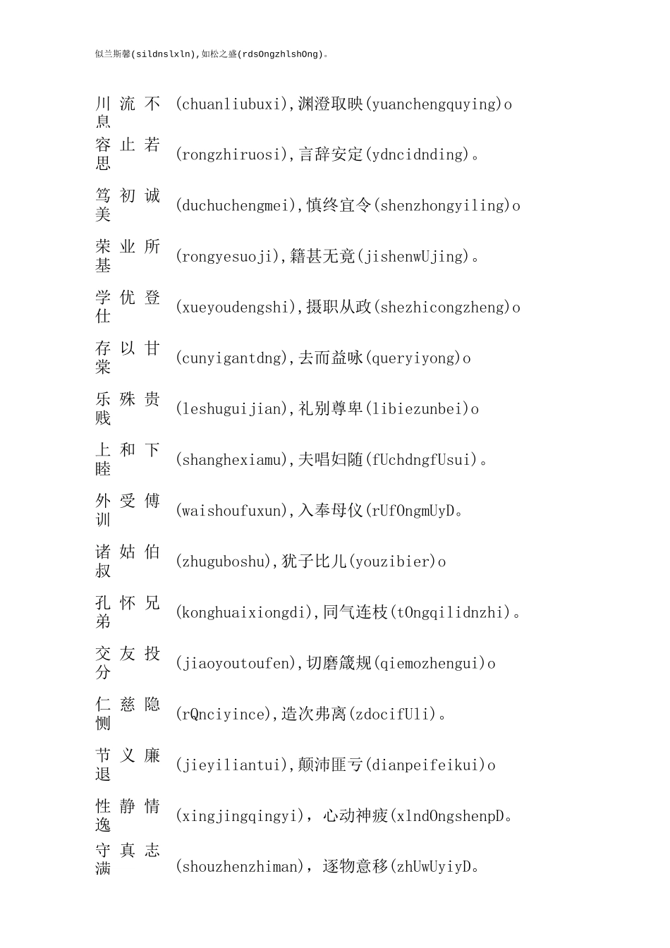 千字文全文带拼音版本_第3页