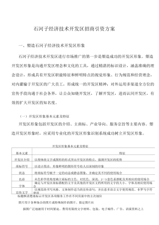XX经济技术开发区招商引资方案