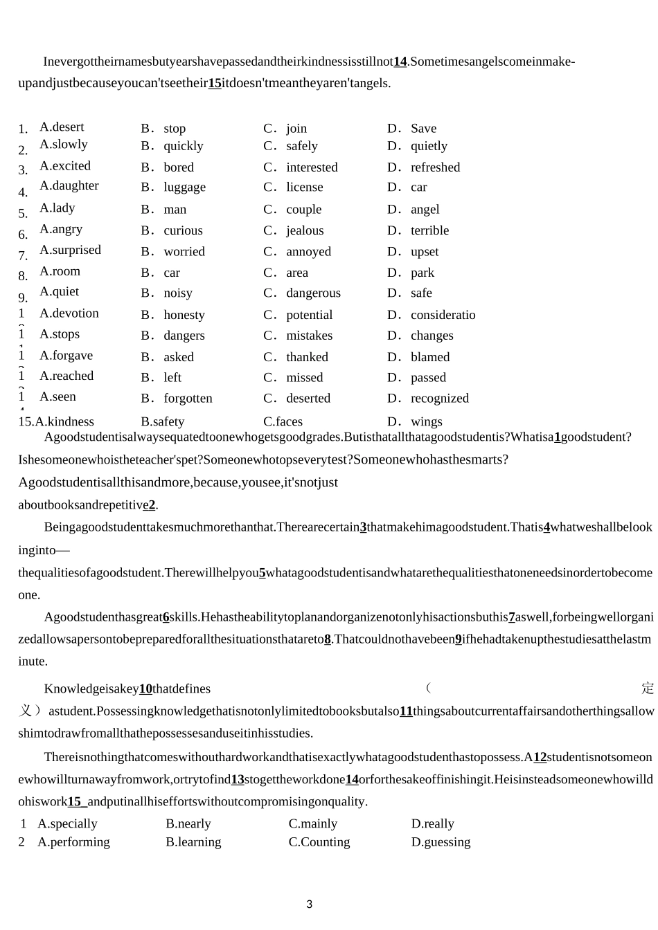(星火英语)高考完型填空_第3页