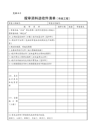 08施工图文件审查送审资料清单