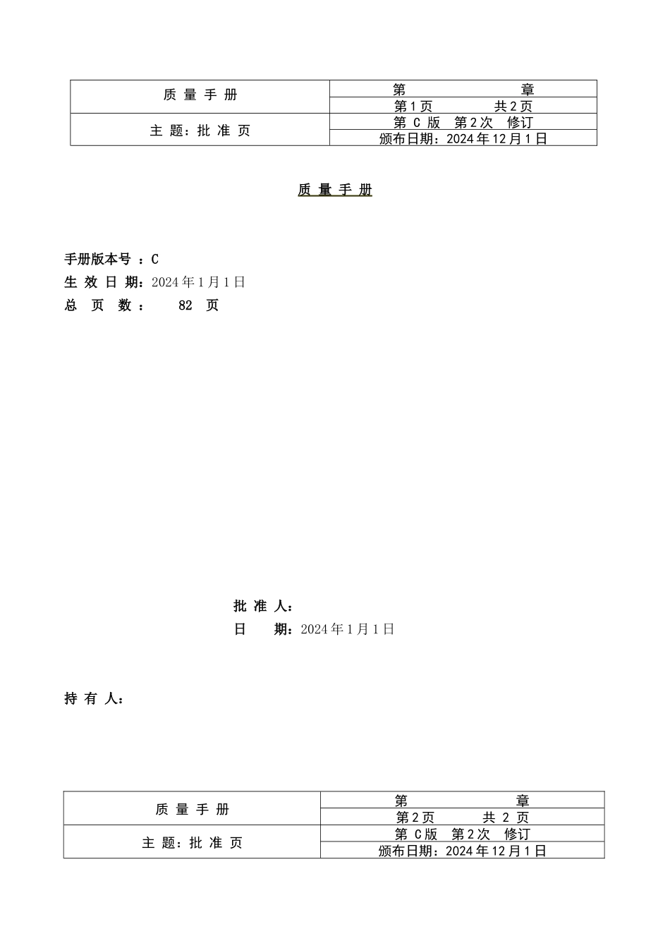 1-75修改后质量手册_第1页