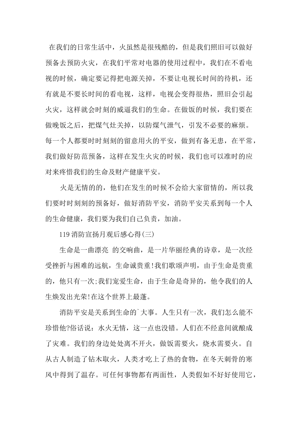 119消防宣传月观后感心得体会7篇_第3页