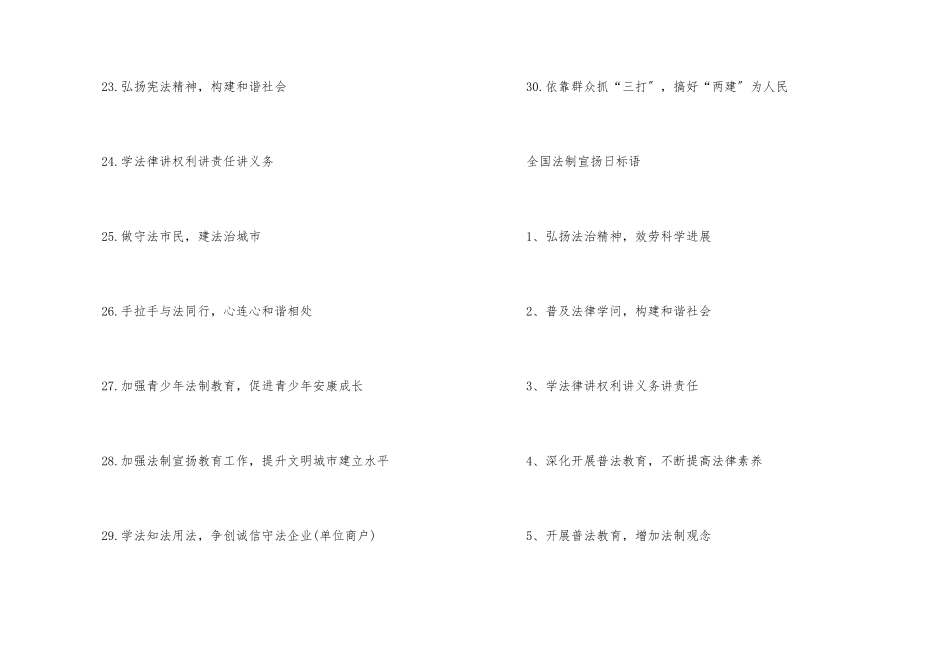 12.4全国法制宣传日标语横幅100句_第3页