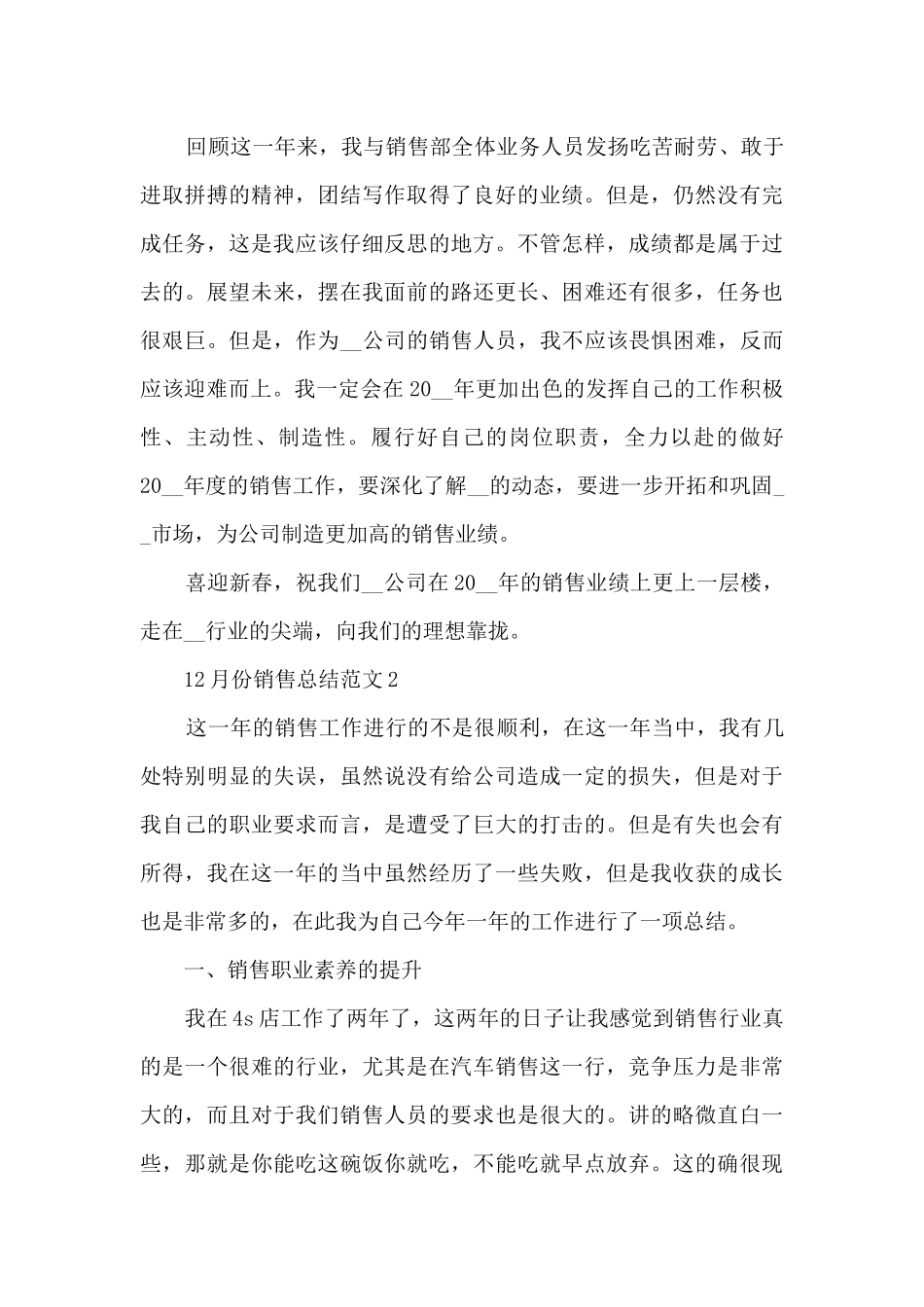 12月份销售总结范文五篇_第3页