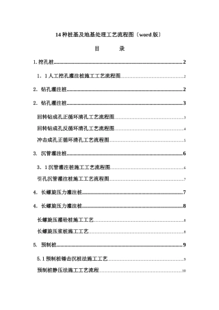 14种桩基及地基处理工艺流程图