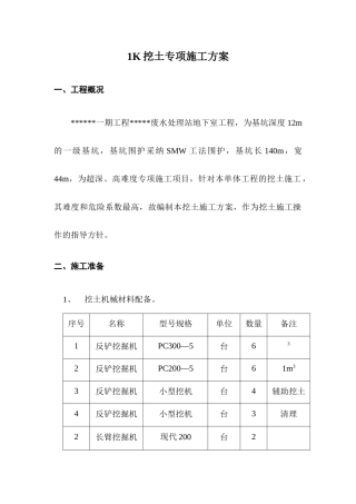 1K挖土专项施工方案