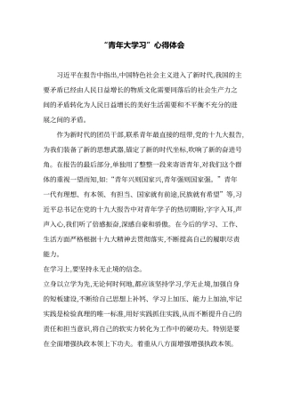 1“青年大学习”心得体会