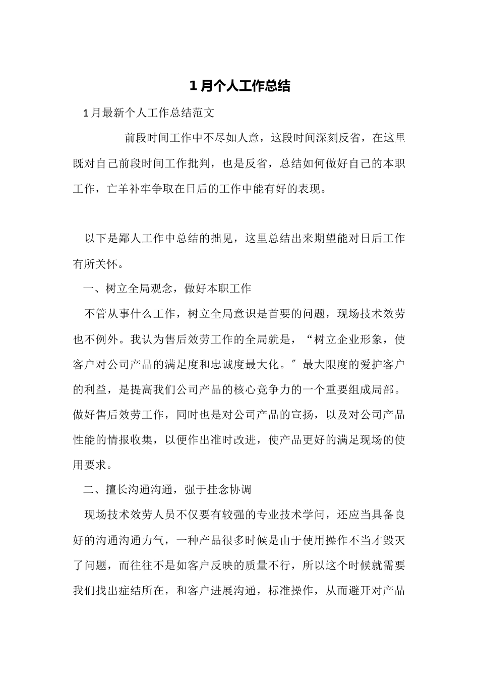 1月个人工作总结_第1页