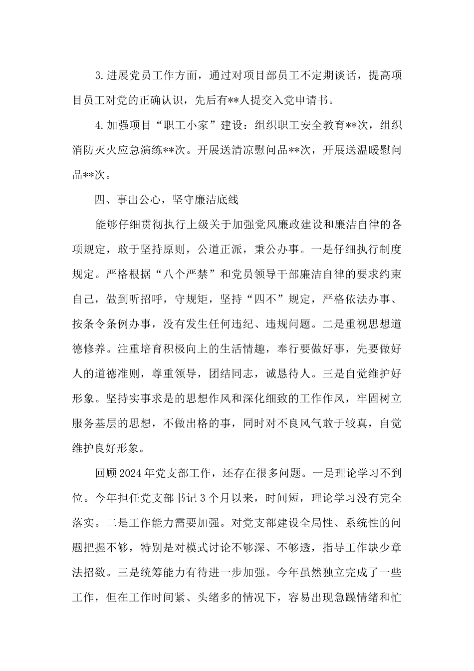 20--年项目党支部书记述职述廉报告_第3页