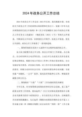 2020年政务公开工作总结