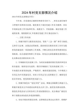 2021年村党支部情况介绍