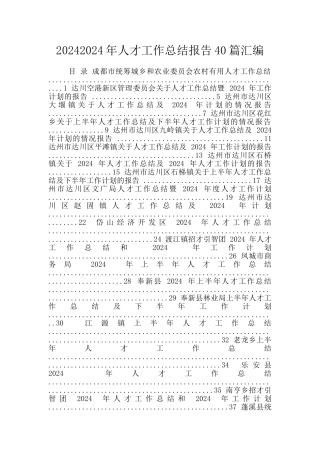 20242024年人才工作总结报告40篇汇编