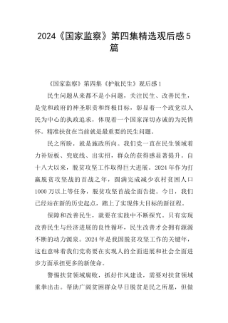 2024《国家监察》第四集精选观后感5篇