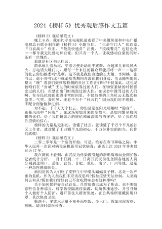 2024《榜样5》优秀观后感作文五篇