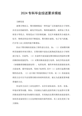 2024专科毕业综述要求模板