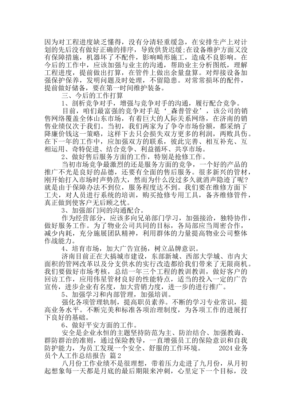 2024业务员个人工作总结报告_第2页
