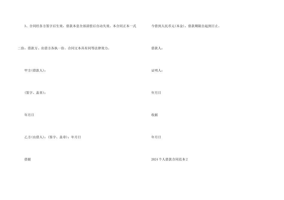 2024个人借款合同范本5篇_第3页