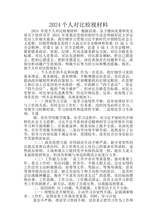 2024个人对照检视材料