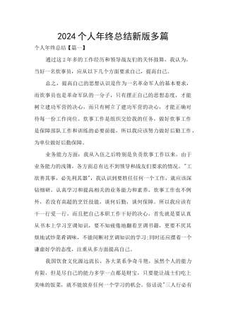 2024个人年终总结新版多篇