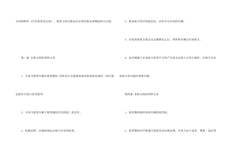2024个人汽车租赁合同格式_第2页