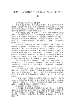 2024中国新疆之历史印记心得体会范文5篇