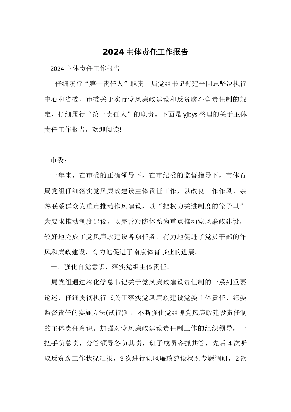 2024主体责任工作报告_第1页