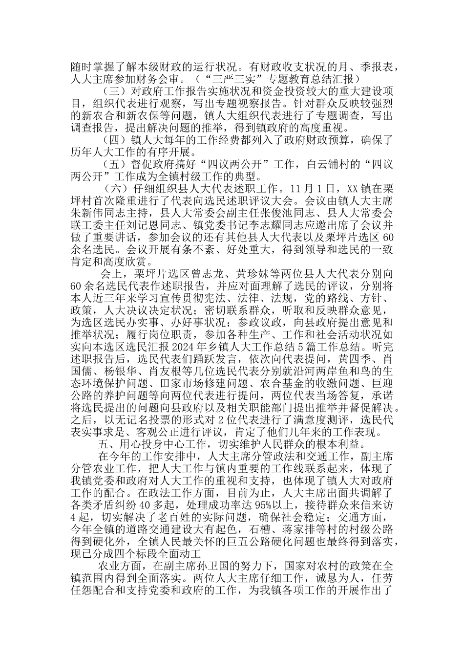 2024乡镇人大工作总结5篇精选_第3页