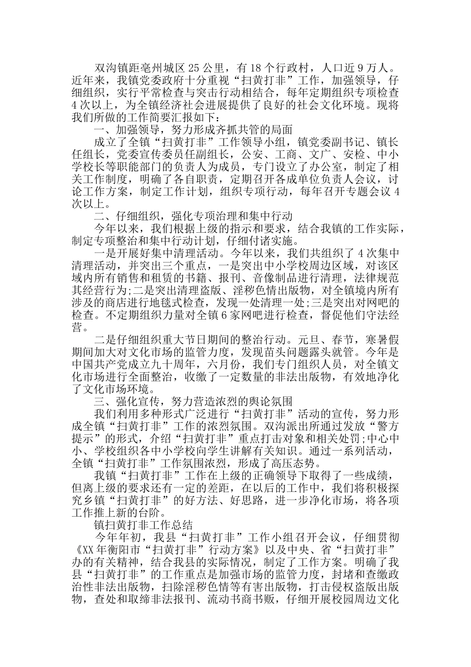 2024乡镇扫黄打非”工作总结_第2页