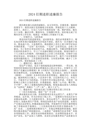 2024任期述职述廉报告