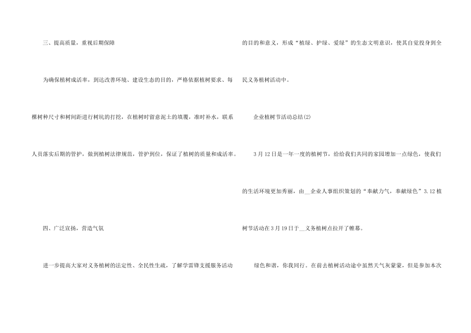 2024企业植树节活动总结5篇_第2页